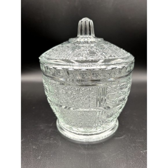 Vintage Pressed Glass Covered Candy Dish - Picture 8 of 8